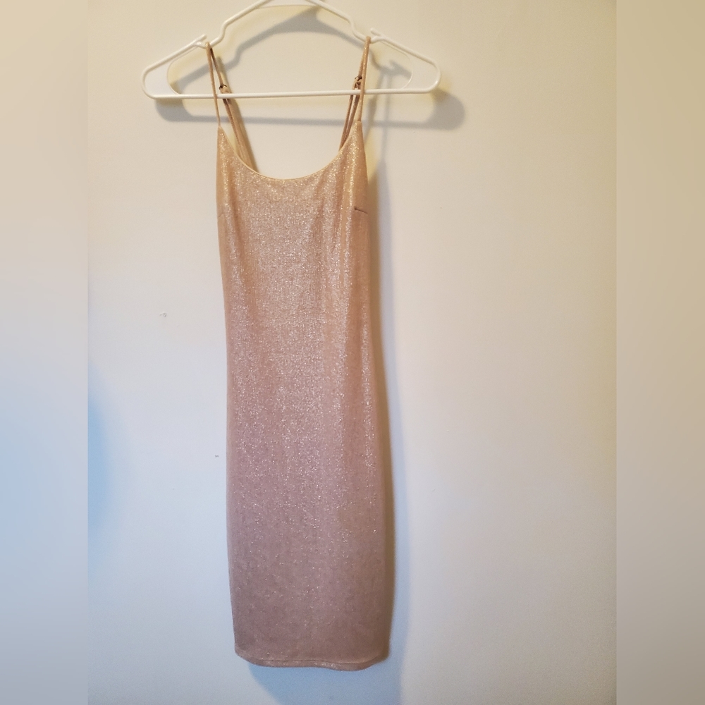 Gold evening dress